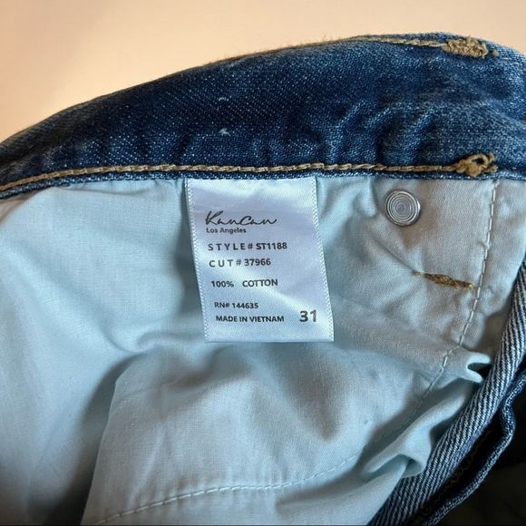NWT Kancan Stitch Fix Medium Wash Raw Hem Roll Cuff Straight Leg Cropped Jeans - Picture 6 of 6